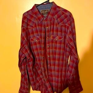 Mens xxl wrangler retro button up